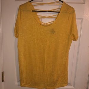 Yellow Torrid Top with  Criss Cross Back
